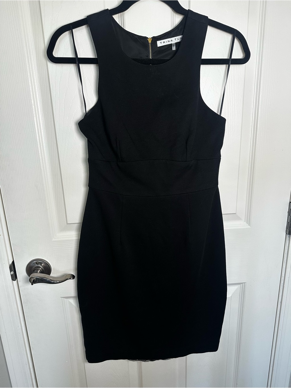 Trina Turk Black Sleeveless Sheath Dress with Back Zip